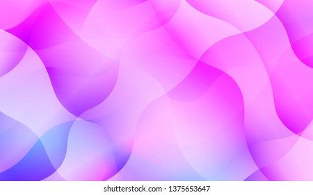 Geometric Pattern With Lines, Wave. Blur Sweet Dreamy Gradient Color Background. For Your Graphic Invitation Card, Poster, Brochure. Vector Illustration