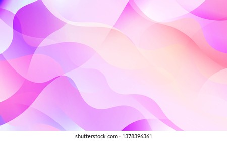 Geometric Pattern With Lines, Wave. Blur Sweet Dreamy Gradient Color Background. For Your Graphic Invitation Card, Poster, Brochure. Vector Illustration
