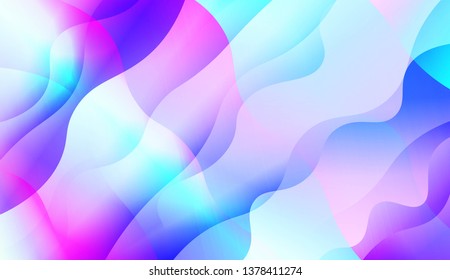 Geometric Pattern With Lines, Wave. Blur Sweet Dreamy Gradient Color Background. For Your Graphic Invitation Card, Poster, Brochure. Vector Illustration