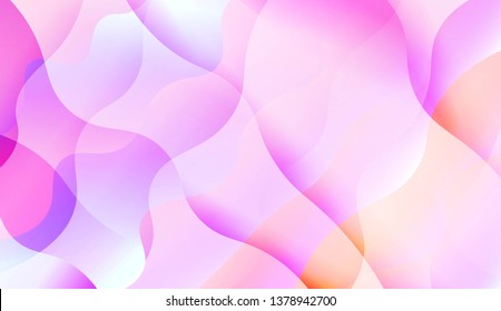 Geometric Pattern With Lines, Wave. Blur Sweet Dreamy Gradient Color Background. For Your Graphic Invitation Card, Poster, Brochure. Vector Illustration