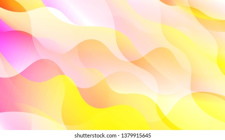 Geometric Pattern With Lines, Wave. Blur Sweet Dreamy Gradient Color Background. For Your Graphic Invitation Card, Poster, Brochure. Vector Illustration