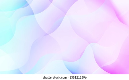 Geometric Pattern With Lines, Wave. Blur Sweet Dreamy Gradient Color Background. For Your Graphic Invitation Card, Poster, Brochure. Vector Illustration
