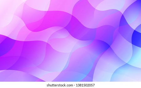 Geometric Pattern With Lines, Wave. Blur Sweet Dreamy Gradient Color Background. For Your Graphic Invitation Card, Poster, Brochure. Vector Illustration