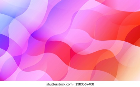Geometric Pattern With Lines, Wave. Blur Sweet Dreamy Gradient Color Background. For Your Graphic Invitation Card, Poster, Brochure. Vector Illustration
