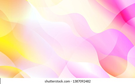 Geometric Pattern With Lines, Wave. Blur Sweet Dreamy Gradient Color Background. For Your Graphic Invitation Card, Poster, Brochure. Vector Illustration