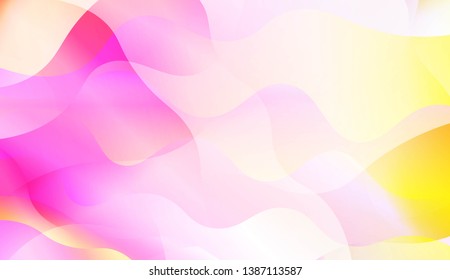 Geometric Pattern With Lines, Wave. Blur Sweet Dreamy Gradient Color Background. For Your Graphic Invitation Card, Poster, Brochure. Vector Illustration