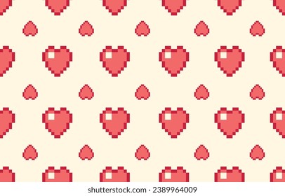 Patrón geométrico con corazones de amor para el Día de San Valentín. Ilustración transparente de gingham blanco rosa con textura de píxel sin brillo para papel de regalo, mantel, manta de picnic, otro diseño de tela de moda.