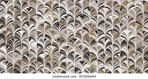 Geometric pattern luxury gray background with circle overlapping and marble texture