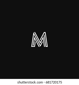 Geometric pattern and M letter icon based minimal logo