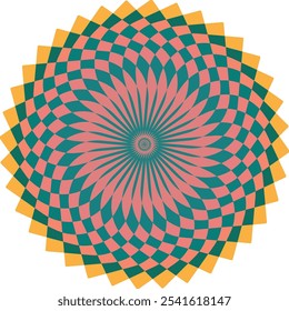 Mandala circular com gradiente de padrão geométrico 