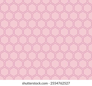 Geometric pattern. Medium Red-Violet color on matching background. Rounded hexagons mosaic pattern. Hexagonal shapes. Seamless design. Tileable vector illustration.