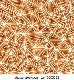 Geometric pattern. Medium triangles size. Multiple repeated inner triangles. Single color tone style. Repeatable pattern. Awesome vector tiles. Seamless vector illustration.