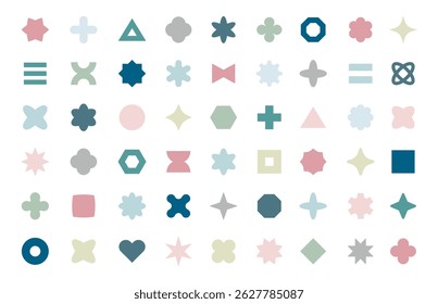 Geometric pattern Memphis design icon ornament set illustration vector simple decoration