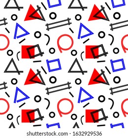 Geometric pattern memphis style. Memphis abstract pattern background design.