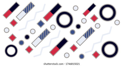 Geometric pattern memphis style background, shapes background. Memphis pattern. Geometric shapes. Hipster style 80s-90s. Color abstract background. Colorful memphis style background.