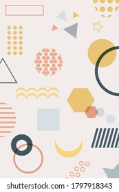 Geometric pattern memphis style background, shapes background