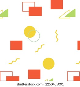 Geometric pattern memphis style background, shapes background.