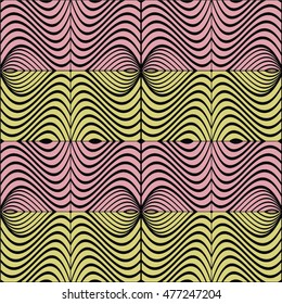 Geometric pattern mesh, linear vector, wave, seamless background.