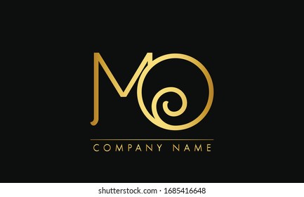 Geometric pattern Minimal color MO OM letter icon based minimal logo
