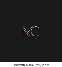 Geometric pattern Minimal and GOLDEN color MC letter icon based minimal logo