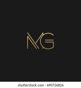 Geometric pattern Minimal and GOLDEN color MG letter icon based minimal logo