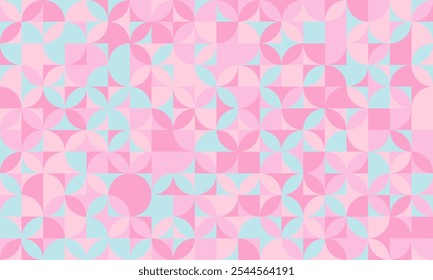 Geometric pattern with minimal shapes and artistic mosaic. Ideal for posters, backgrounds, or seamless textile designs with a trendy and modern feel.