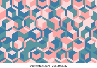 Geometric pattern with minimal shapes and artistic mosaic. Ideal for posters, backgrounds, or seamless textile designs with a trendy and modern feel.