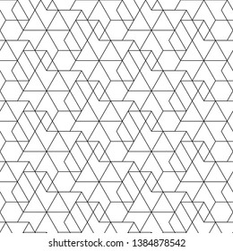 Geometric pattern. Minimal style sacred abstract background decoration. Illustration for fashion minimalistic design. Modern elegant endless wallpaper. Hexagon Vector. Black Color.