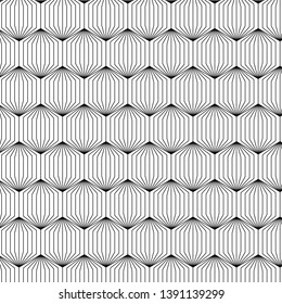 Geometric pattern. Minimal style sacred abstract background decoration. Illustration for fashion minimalistic design. Modern elegant endless wallpaper. Hexagon Vector. Black Color.