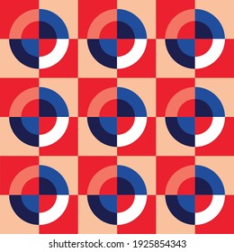 Geometric pattern model of circles, lines and triangles. Vector in EPS format.