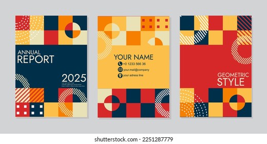 geometric pattern modern cover. colorful background poster. A4 size for books, annuals, flyers, brochures