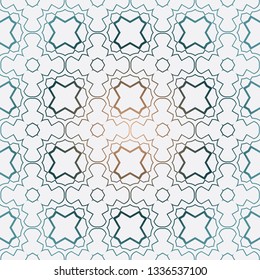 Geometric Pattern With Modern Line Design . Seamless Vector Background. For Scrapbooking Design, Printing, Wallpaper, Decor, Fabric, Invitation. Green brown gradient color.