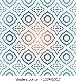 Geometric Pattern With Modern Line Design . Seamless Vector Background. For Scrapbooking Design, Printing, Wallpaper, Decor, Fabric, Invitation. Green brown gradient color.