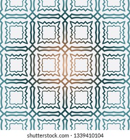 Geometric Pattern With Modern Line Design . Seamless Vector Background. For Scrapbooking Design, Printing, Wallpaper, Decor, Fabric, Invitation. Green brown gradient color.