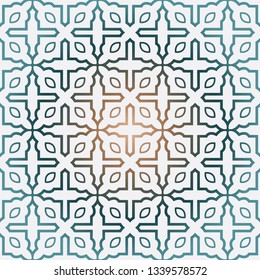 Geometric Pattern With Modern Line Design . Seamless Vector Background. For Scrapbooking Design, Printing, Wallpaper, Decor, Fabric, Invitation. Green brown gradient color.
