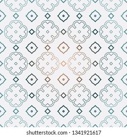 Geometric Pattern With Modern Line Design . Seamless Vector Background. For Scrapbooking Design, Printing, Wallpaper, Decor, Fabric, Invitation. Green brown gradient color.