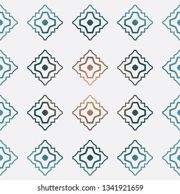 Geometric Pattern With Modern Line Design . Seamless Vector Background. For Scrapbooking Design, Printing, Wallpaper, Decor, Fabric, Invitation. Green brown gradient color.