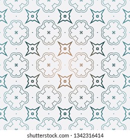 Geometric Pattern With Modern Line Design . Seamless Vector Background. For Scrapbooking Design, Printing, Wallpaper, Decor, Fabric, Invitation. Green brown gradient color.
