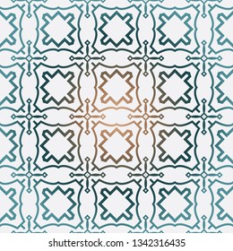Geometric Pattern With Modern Line Design . Seamless Vector Background. For Scrapbooking Design, Printing, Wallpaper, Decor, Fabric, Invitation. Green brown gradient color.