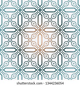 Geometric Pattern With Modern Line Design . Seamless Vector Background. For Scrapbooking Design, Printing, Wallpaper, Decor, Fabric, Invitation. Green brown gradient color.