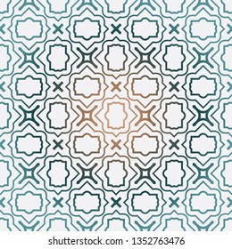 Geometric Pattern With Modern Line Design . Seamless Vector Background. For Scrapbooking Design, Printing, Wallpaper, Decor, Fabric, Invitation. Green brown gradient color.
