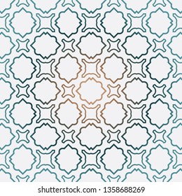 Geometric Pattern With Modern Line Design . Seamless Vector Background. For Scrapbooking Design, Printing, Wallpaper, Decor, Fabric, Invitation. Green brown gradient color.