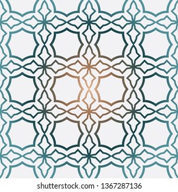 Geometric Pattern With Modern Line Design . Seamless Vector Background. For Scrapbooking Design, Printing, Wallpaper, Decor, Fabric, Invitation. Green brown gradient color.