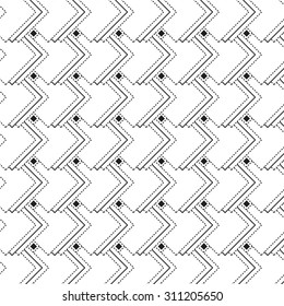 Geometric pattern. Modern stylish texture. Geometric striped black linear stacked rhombus.