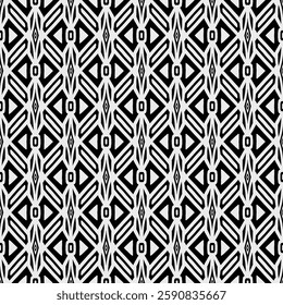Geometric Pattern - Modern Tribal Design (Black, White) - Repeating Vector Image; Easily Editable; Endless Design; Colorful lIlustration. Print for Gift Paper, Packaging, etc.