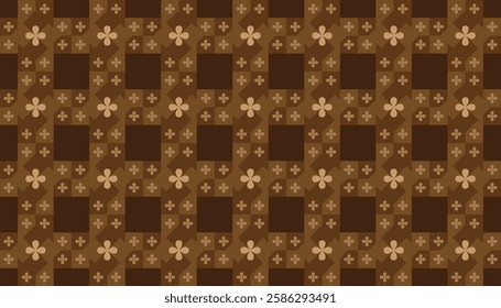 Geometric pattern with a monochromatic brown palette and a subtle texture