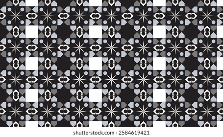 geometric pattern with a monochromatic color scheme and a slightly ornate feel