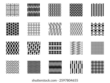 Geometric Pattern Monochrome Element Set