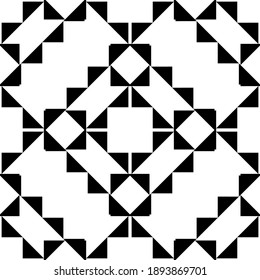 Geometric pattern with monochrome elements, vector abstract background.