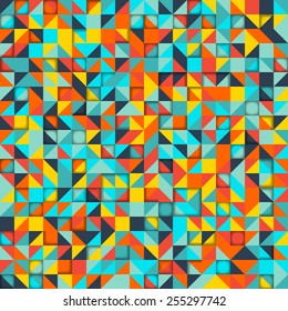Geometric pattern. Mosaic colorful background of geometric shapes. Modern stylish texture. 